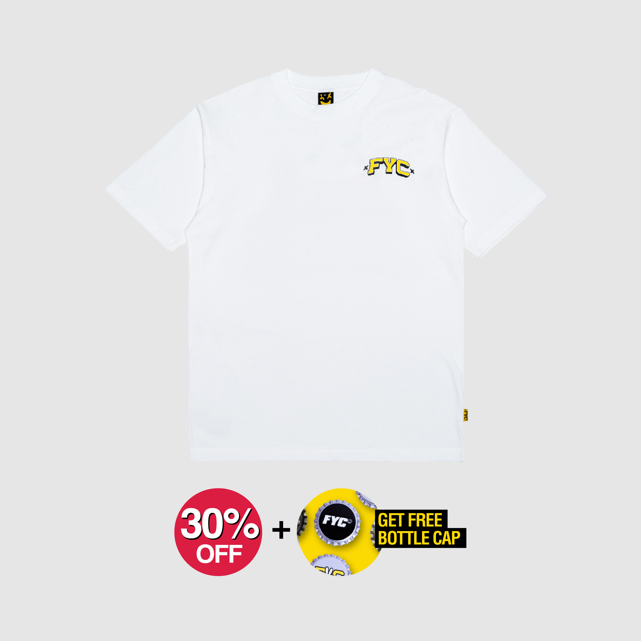 FYC TSHIRT CHECKERED SMILE WHITE