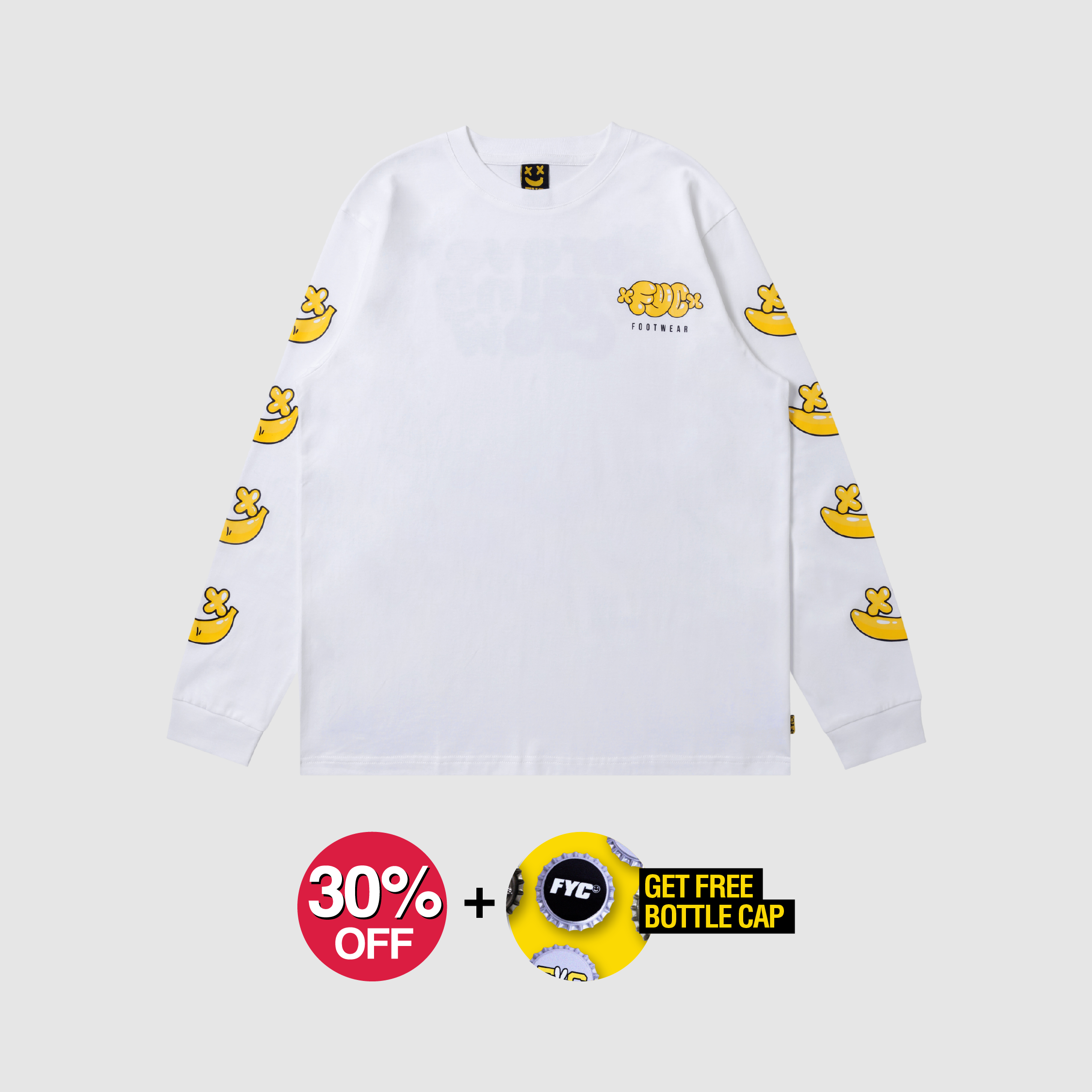 FYC LONG SLEEVE BANANA WORM WHITE