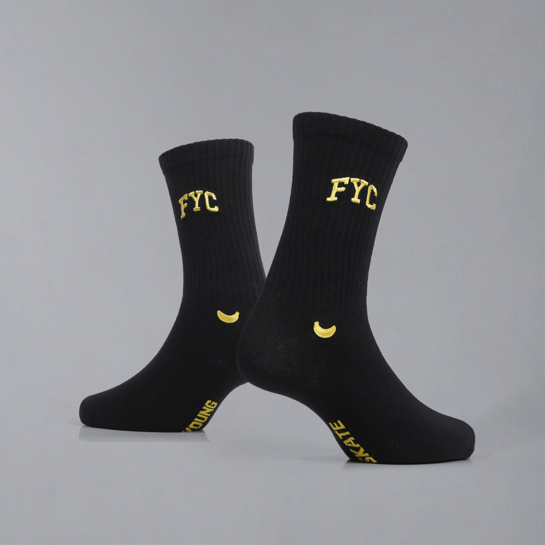 FYC SOCKS TAG BLACK EMBROIDERY